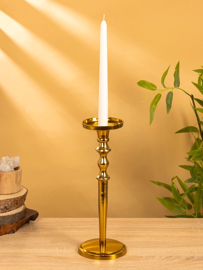 Подсвечник «Пьедестал», 11×11×30 см, алюминий, золотистый