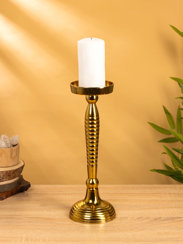 Подсвечник «Силуэт», 13×13×36 см, алюминий, золотистый