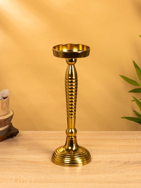 Подсвечник «Силуэт», 13×13×36 см, алюминий, золотистый