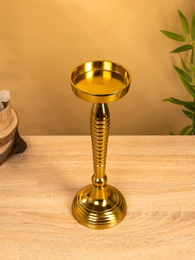 Подсвечник «Силуэт», 13×13×36 см, алюминий, золотистый