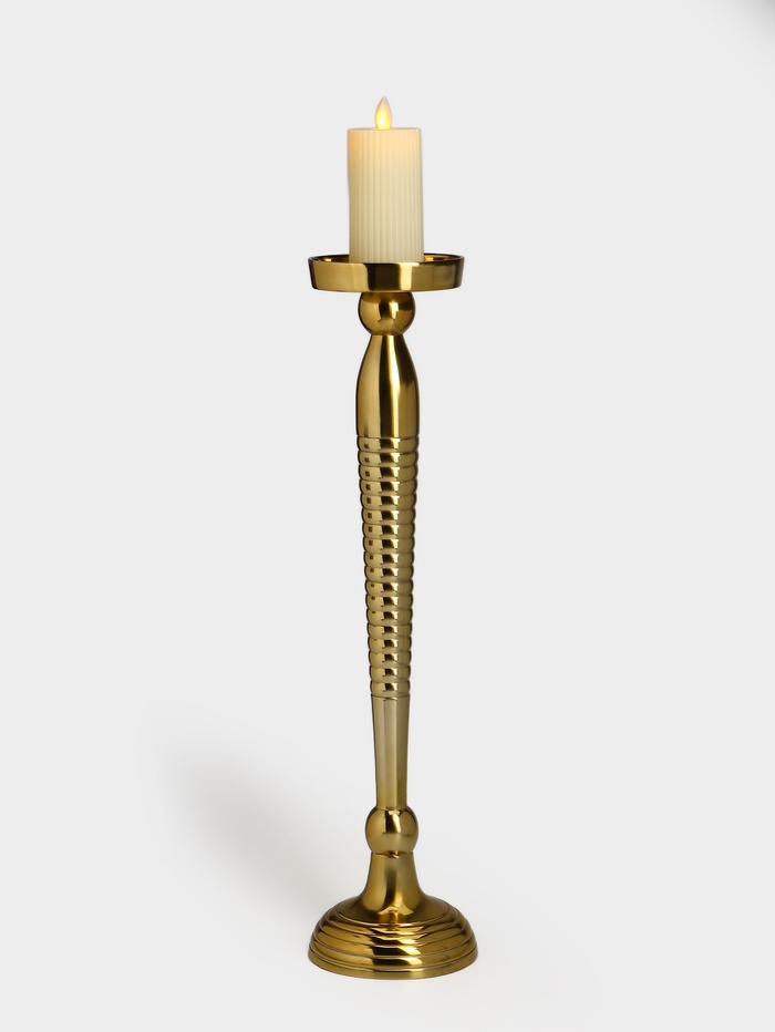 Подсвечник «Силуэт», 13×13×52 см, алюминий, золотистый