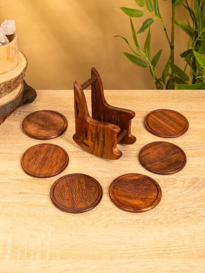 Подставка под горячее «Кресло», набор 6 шт., 14×10×6.5 см, дерево шишам