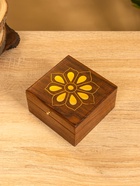 Шкатулка «Цветок», 10×10×6 см, дерево шишам - фото 809251273