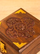 Шкатулка квадратная с замочком, 10×10×6 см, дерево шишам, латунь - фото 809251283