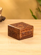 Шкатулка резная, 10×10×6 см, дерево шишам - фото 809251291