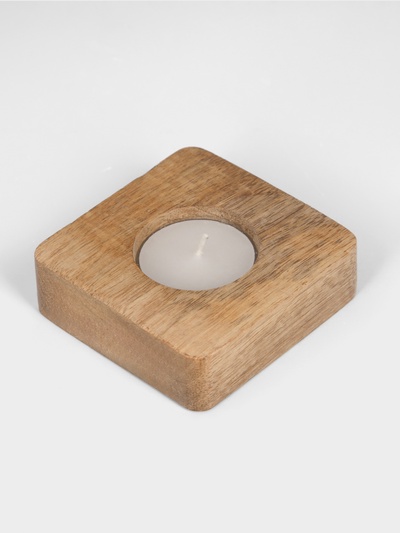 Подсвечник для чайной свечи «Квадрат», 8×8×2.5 см, дерево шишам
