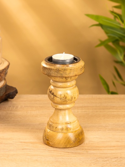 Подсвечник «Стич», 8×8×15.5 см, дерево шишам