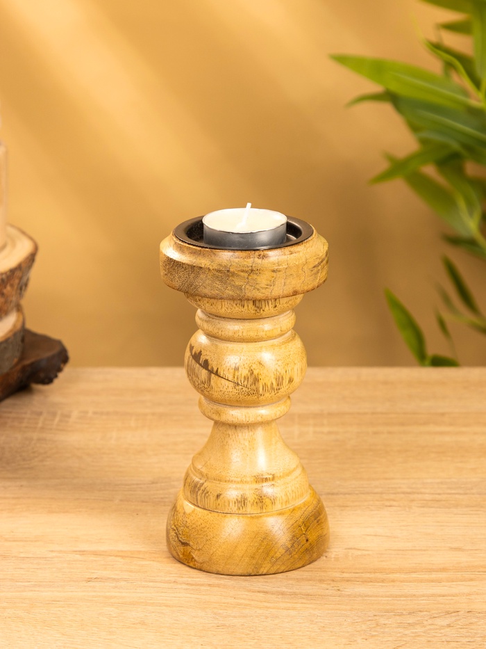 Подсвечник «Стич», 8×8×15.5 см, дерево шишам - Фото 1