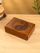 Шкатулка «Инь-ян», 20×15×6 см, дерево шишам - фото 809251337