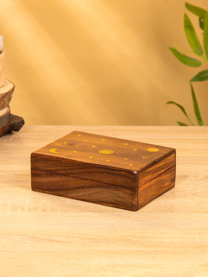 Шкатулка «День и ночь», 18×13×6 см, дерево шишам - Фото 1