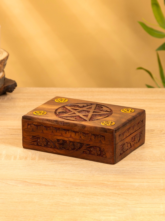 Шкатулка резная «Пента», 18×13×6 см, дерево шишам - Фото 1