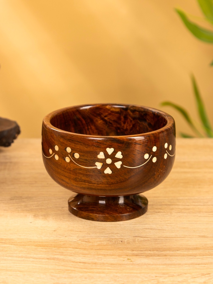 Чаша на ножке «В самое сердце», 10×10×7 см, дерево шишам - Фото 1