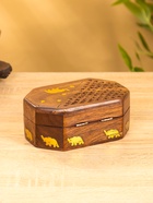 Шкатулка резная «Слоник в саду», 15×10×5 см, дерево шишам - фото 809251459