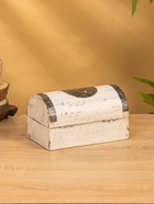 Сундучок «Солнце ацтеков», 19×12×11 см, манговое дерево, белый антик - фото 809251480