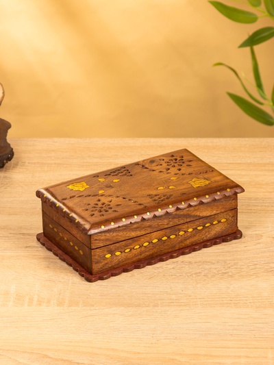 Шкатулка резная «Флористика», 20×12.5×6.5 см, дерево шишам