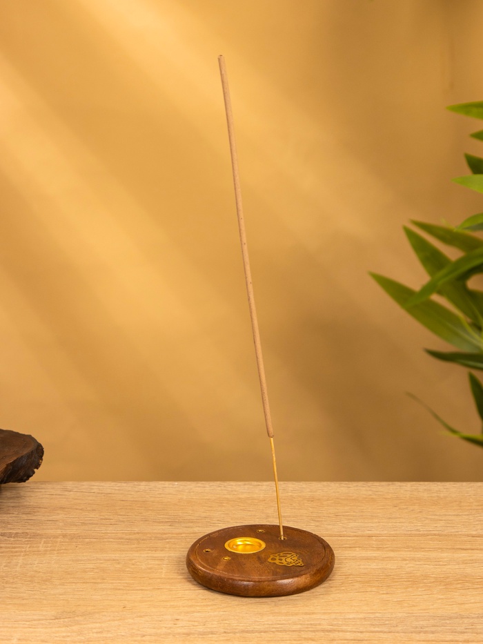 Подставка под благовония круглая, 8 см, дерево шишам, МИКС - Фото 1