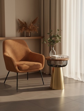 Столик журнальный «Венский кофе», 40.5×40.5×52.5 см, железо, дерево