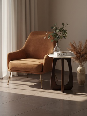 Столик журнальный «Милки», 40.5×40.5×54.5 см, дерево, мрамор