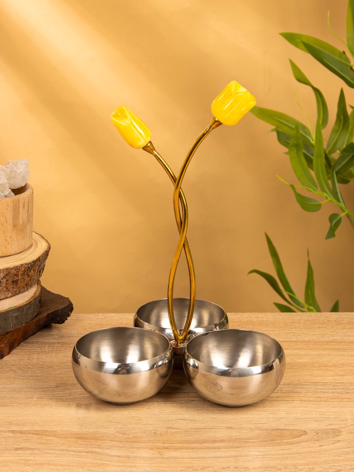 Менажница «Тюльпаны», 17×17×28 см, нержавеющая сталь - Фото 1