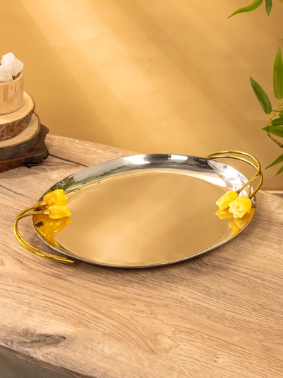 Блюдо «Тюльпаны», 44×30×3 см, нержавеющая сталь