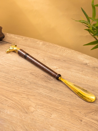 Ложка для обуви «Дельфин», 49 см, латунь, дерево