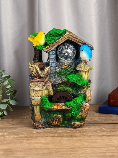 Фонтан настольный «Птички на крыше», 24×15×12 см, с подсветкой