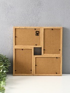 Фоторамка-коллаж на 4 фото 10×15 см «Двухцветная», пластик, под бук и белый, 30×30×2 см - фото 809251800