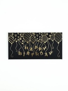Конверт для денег Happy Birthday, 16.5×8 см, тиснение, чёрный крафт - фото 118585894