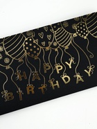 Конверт для денег Happy Birthday, 16.5×8 см, тиснение, чёрный крафт (5 шт) - фото 809398221