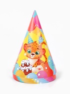 Колпак праздничный бумажный «С Днём рождения, весёлые зверята», 6 шт. 10920709