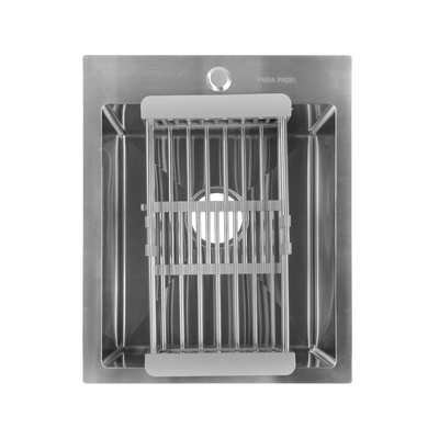 УЦЕНКА Мойка FABIA PROFI, 40×50 см, врезная, S = 3.0 и 0.8 мм, сифон с переливом + корзина