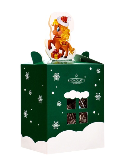 Сладкий новогодний подарок «Теремок с лошадью», 110 г, МИКС