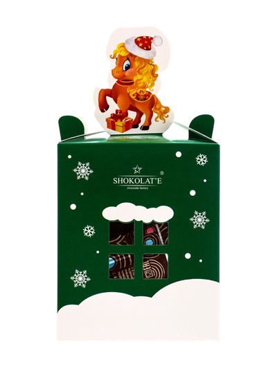 Сладкий новогодний подарок «Теремок с лошадью», 110 г, МИКС