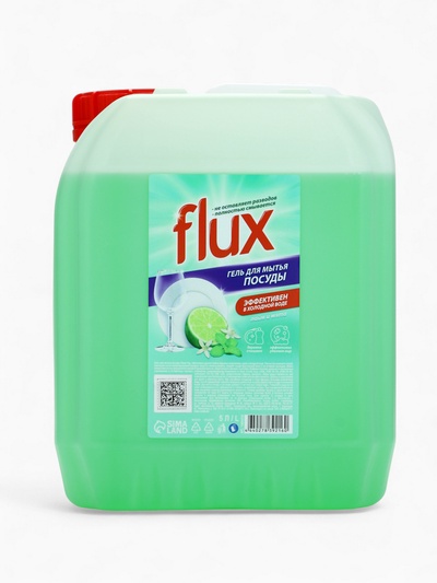 Гель для мытья посуды «Лайм и мята», 5 л, FLUX