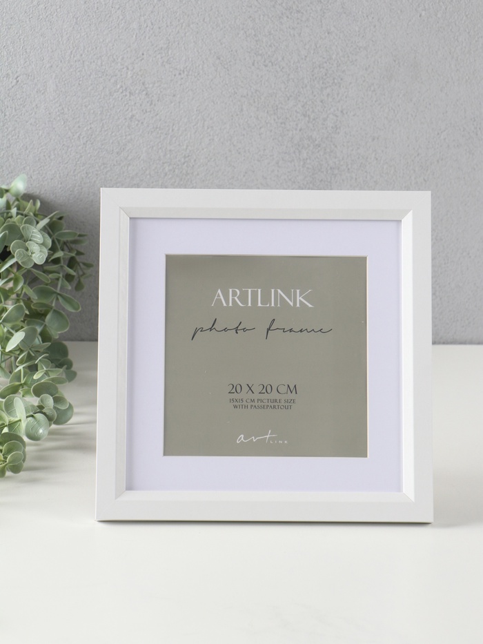 Фоторамка для фото 20×20 см, с паспарту 15×15 см Anna, МДФ, белый - Фото 1