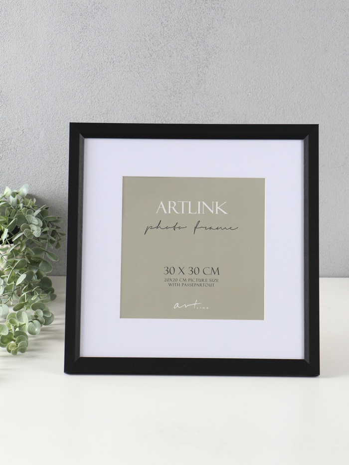 Фоторамка для фото 30×30 см, с паспарту 20×20 см Anna, МДФ, чёрный - Фото 1