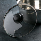 Крышка для сковороды и кастрюли стеклянная, d=24 см, с пластиковой ручкой - фото 11294177