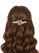 Заколка - автомат для волос «Андри», изгиб, 9 см, серебристо-золотая - фото 809252565