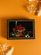 Шкатулка для украшений «Ягоды», 10×14 см, лаковая миниатюра - фото 809252649