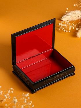 Шкатулка для украшений «Тюльпаны», 10×14 см, лаковая миниатюра