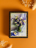 Шкатулка для украшений «Букет с ромашками», 10×14 см, лаковая миниатюра - фото 809252657