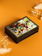 Шкатулка для украшений «Цветы в корзине», 10×14 см, лаковая миниатюра - фото 809252660