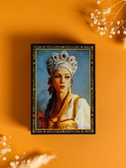 Шкатулка для украшений «Краса», 10×14 см, лаковая миниатюра - Фото 4