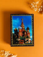 Шкатулка для украшений «Москва. Собор», 10×14 см, лаковая миниатюра - Фото 4