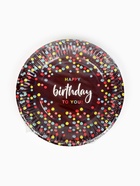 Тарелка одноразовая бумажная «Happy Birthday», конфетти, 18 см - фото 118586076