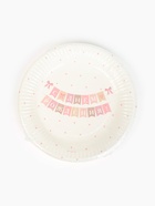 Тарелка одноразовая бумажная «С Днём рождения» гирлянда, белая, 18 см (10 шт) - фото 809252904