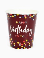 Стакан одноразовый бумажный «Happy Birthday», конфетти 250 мл - фото 118586148