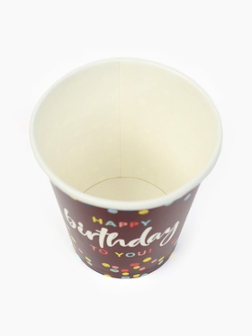 Стакан одноразовый бумажный Happy Birthday, 250 мл (комплект 10 шт)