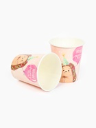 Стакан одноразовый бумажный «Желаю счастья, ёжик», розовый, 250 мл 10920678