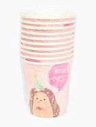 Стакан одноразовый бумажный «Желаю счастья, ёжик», розовый, 250 мл 10920678